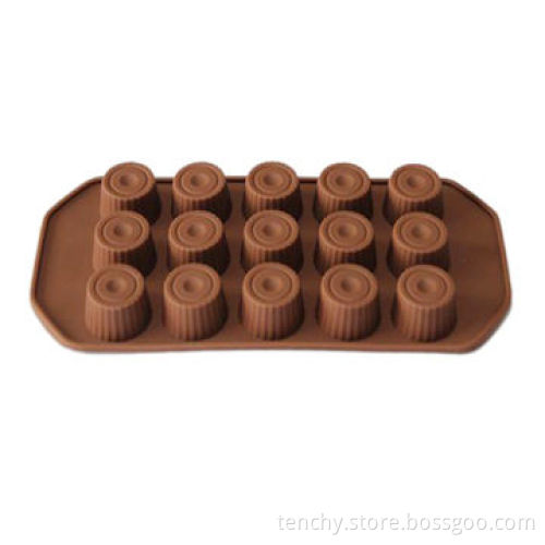 15-Cavity Silicone Chocolate Molds, Soap Moulds